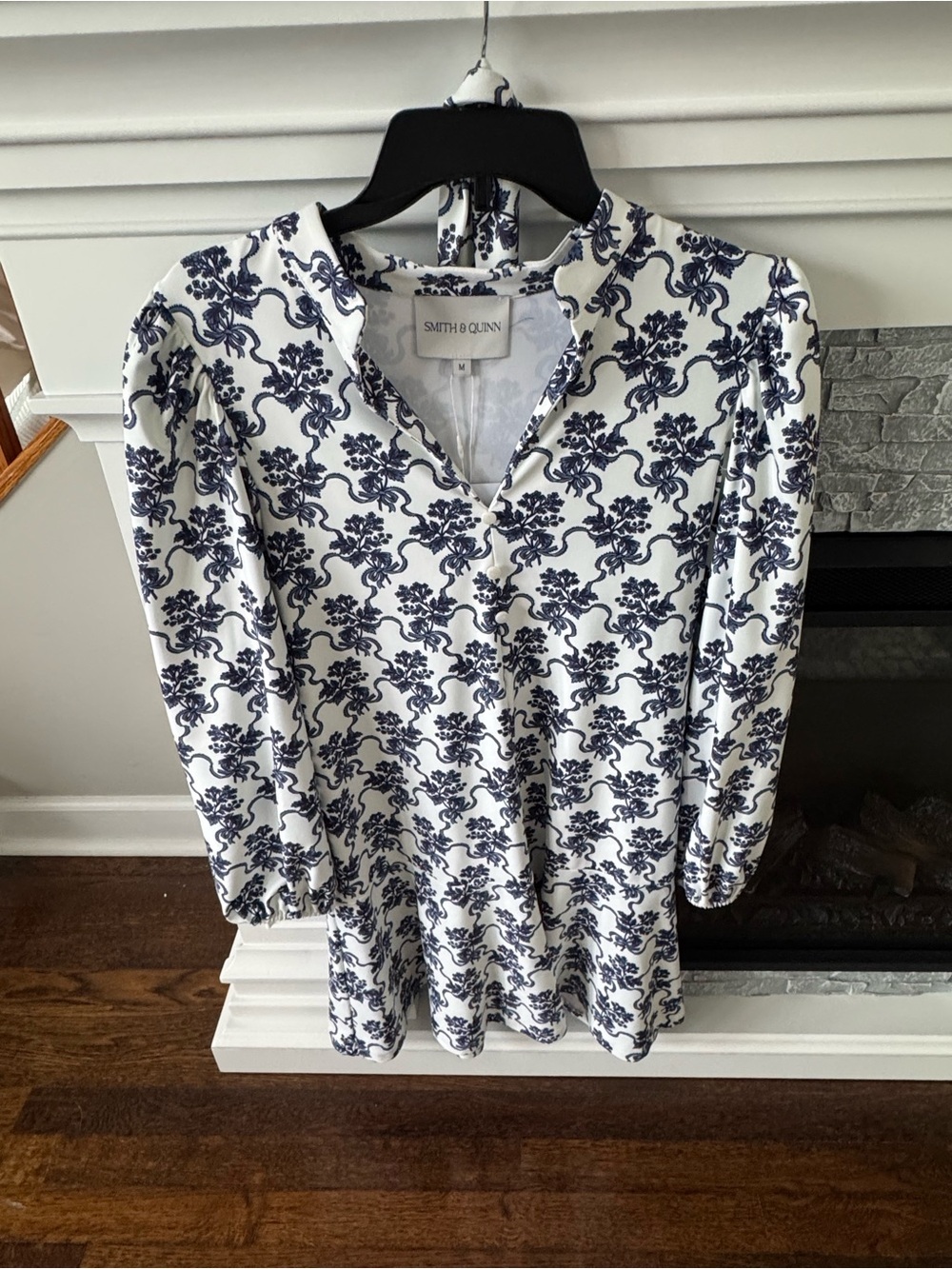 Smith & Quinn Dress Hazel in Ribbon Bouquet Navy & Off White/Cream day dress nap
